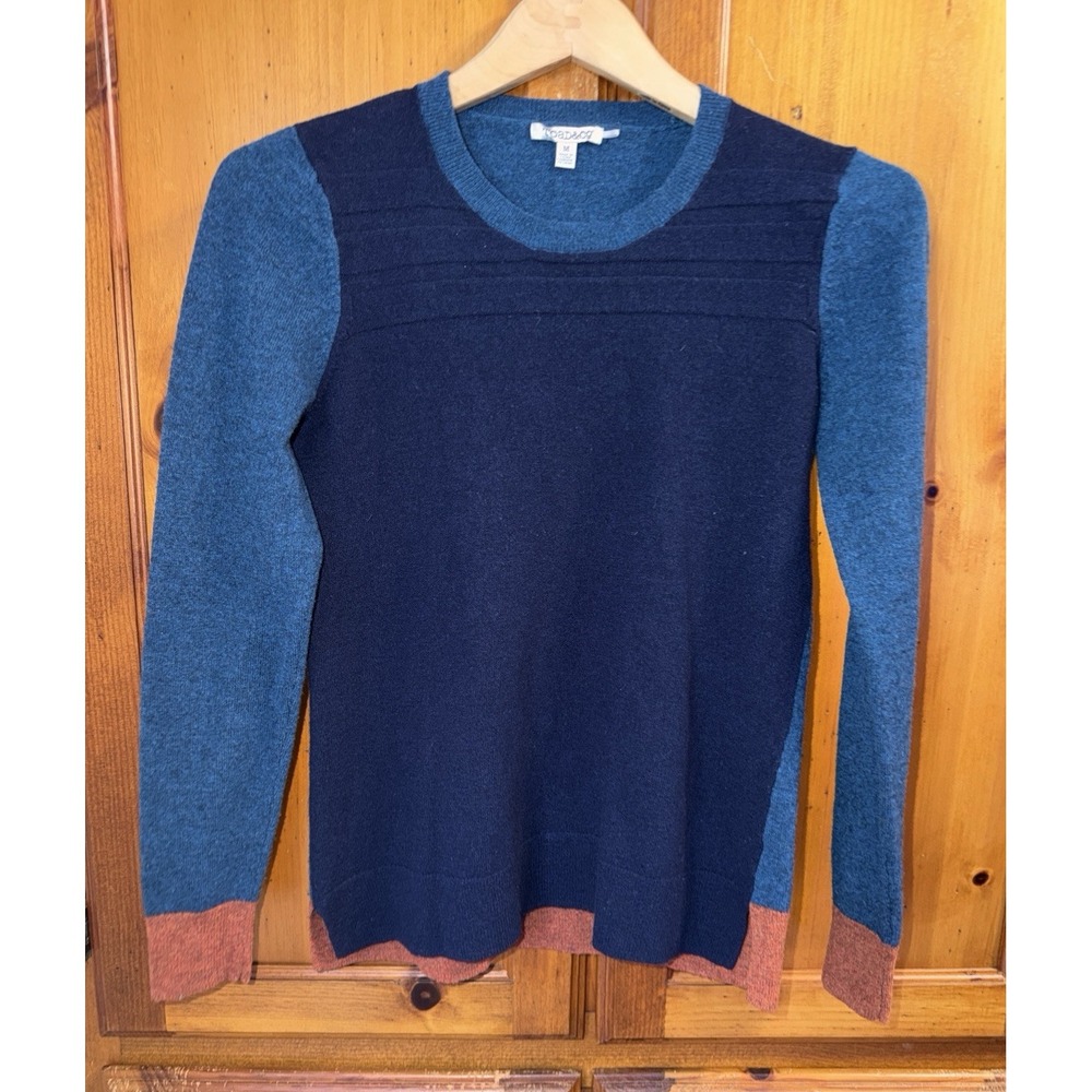 Toad & Co Sweater Wool 100% Lambswool Trillium Crew Pullover Women's M Blue